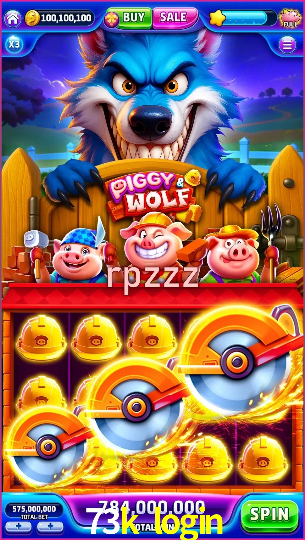73k login — cuplikan layar ringkas